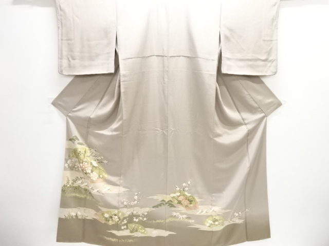 JAPANESE KIMONO / IRO-TOMESODE / CRANES